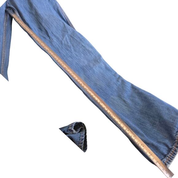 Vintage Landlubber Denim Jeans 70s Retro Girls Bell Bottom Pants Size 5 Groovy - Picture 8 of 9